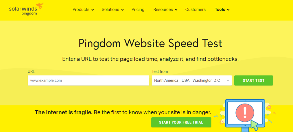 Pingdom Page Speed Tester
