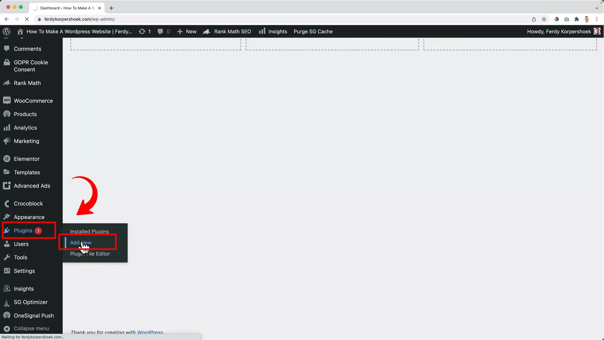 Add a new plugin to WordPress