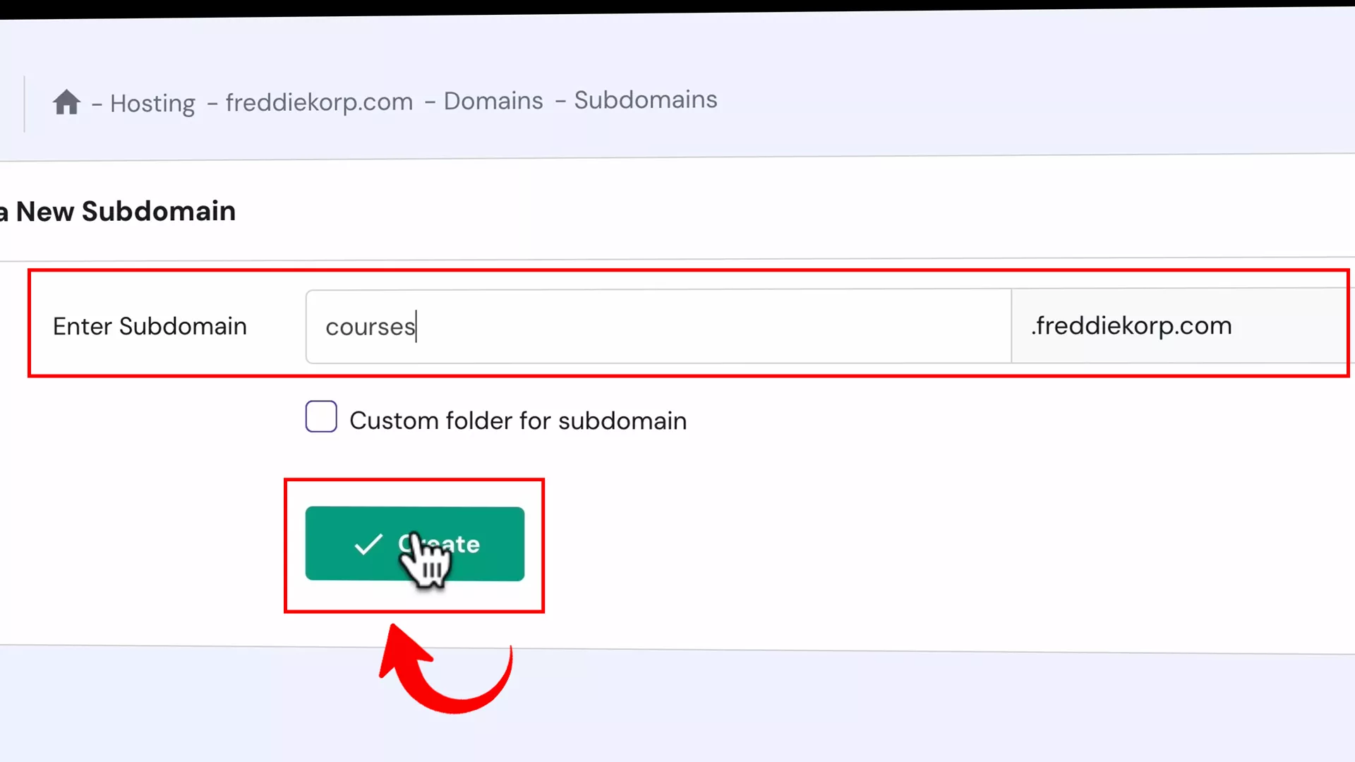 Set up a sub domain on WordPress website