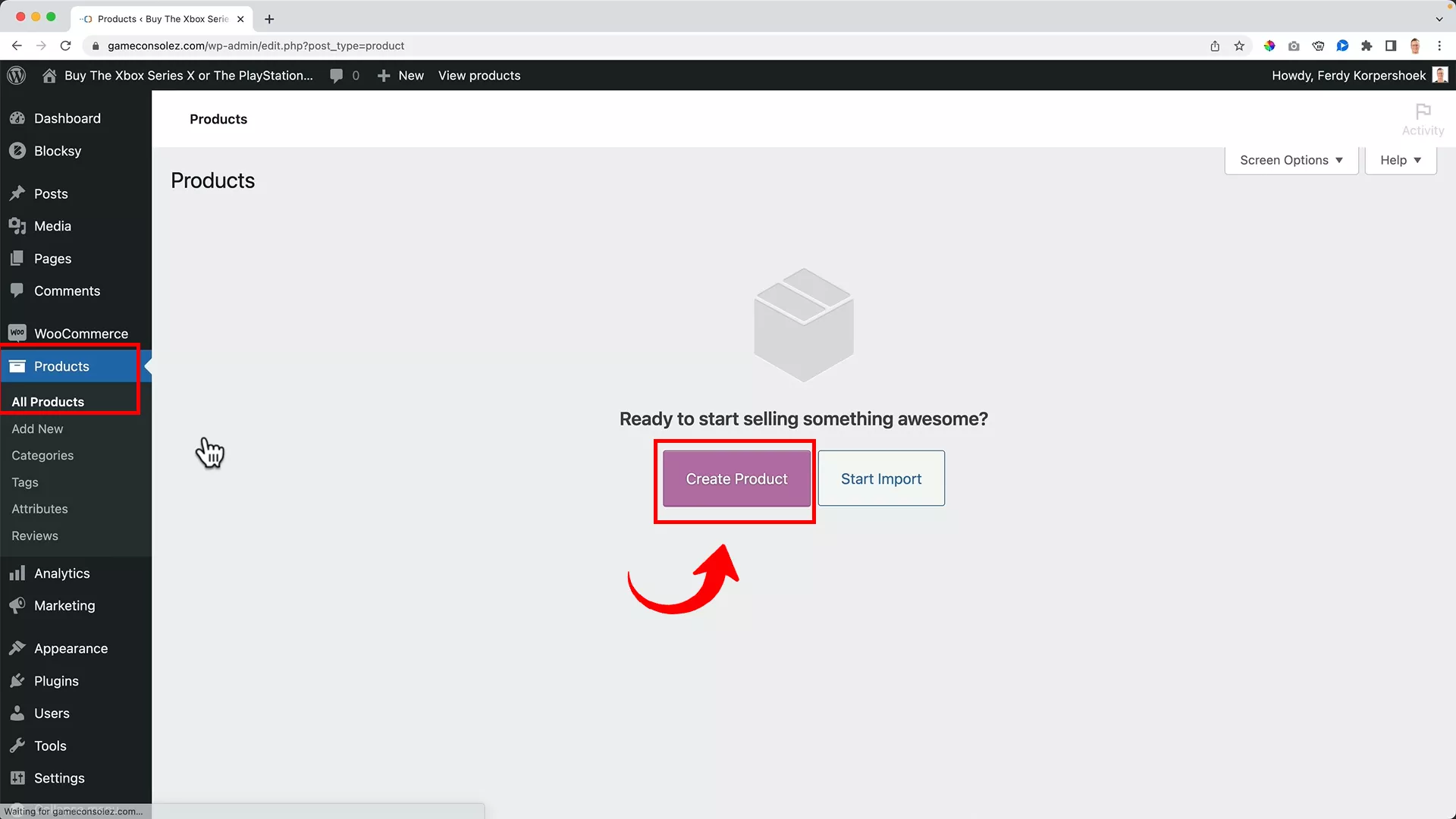 create a simple product on WooCommerce