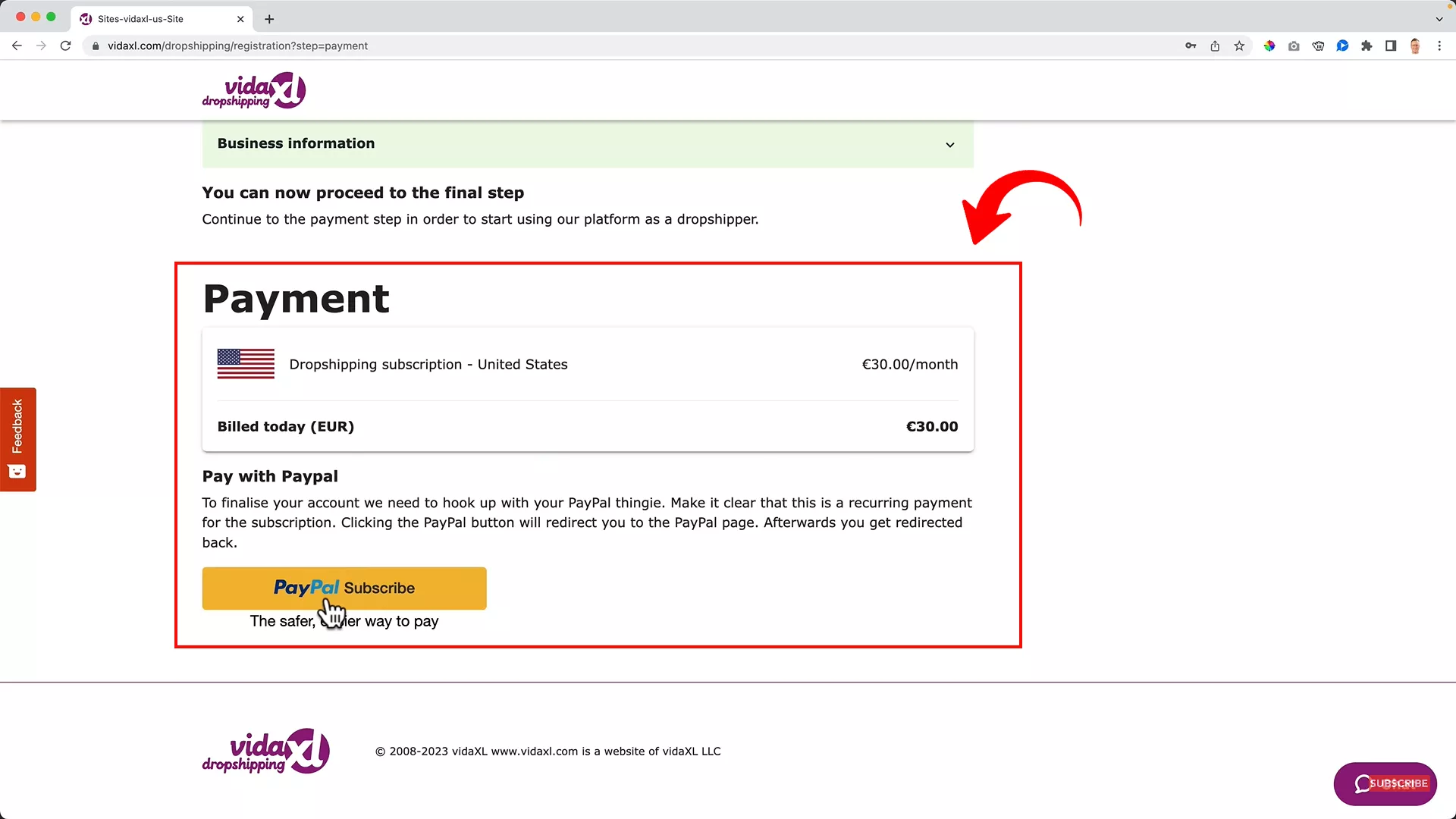 Buy VidaXL subscription for dropshipping
