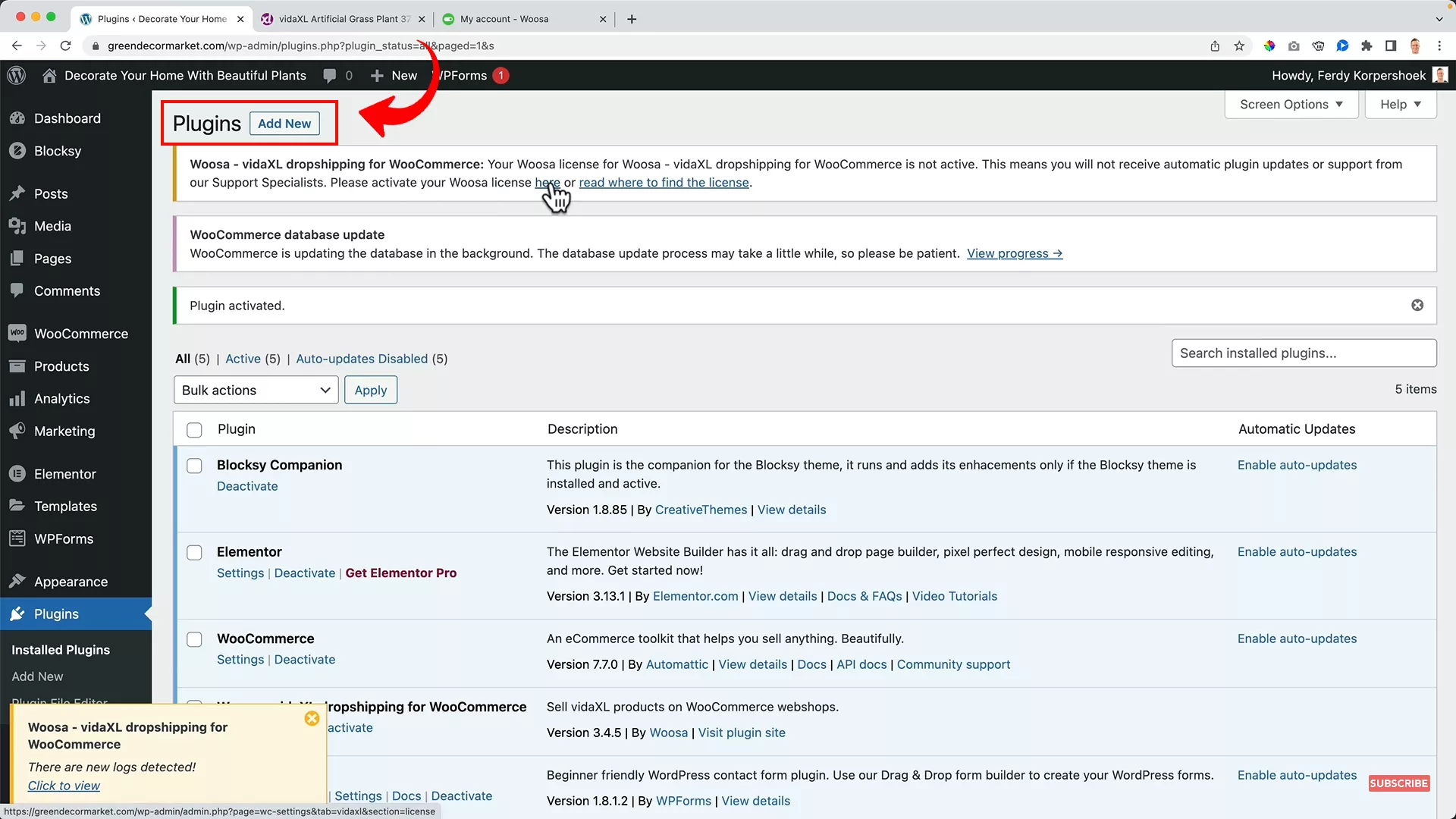 Add plugin on WordPress