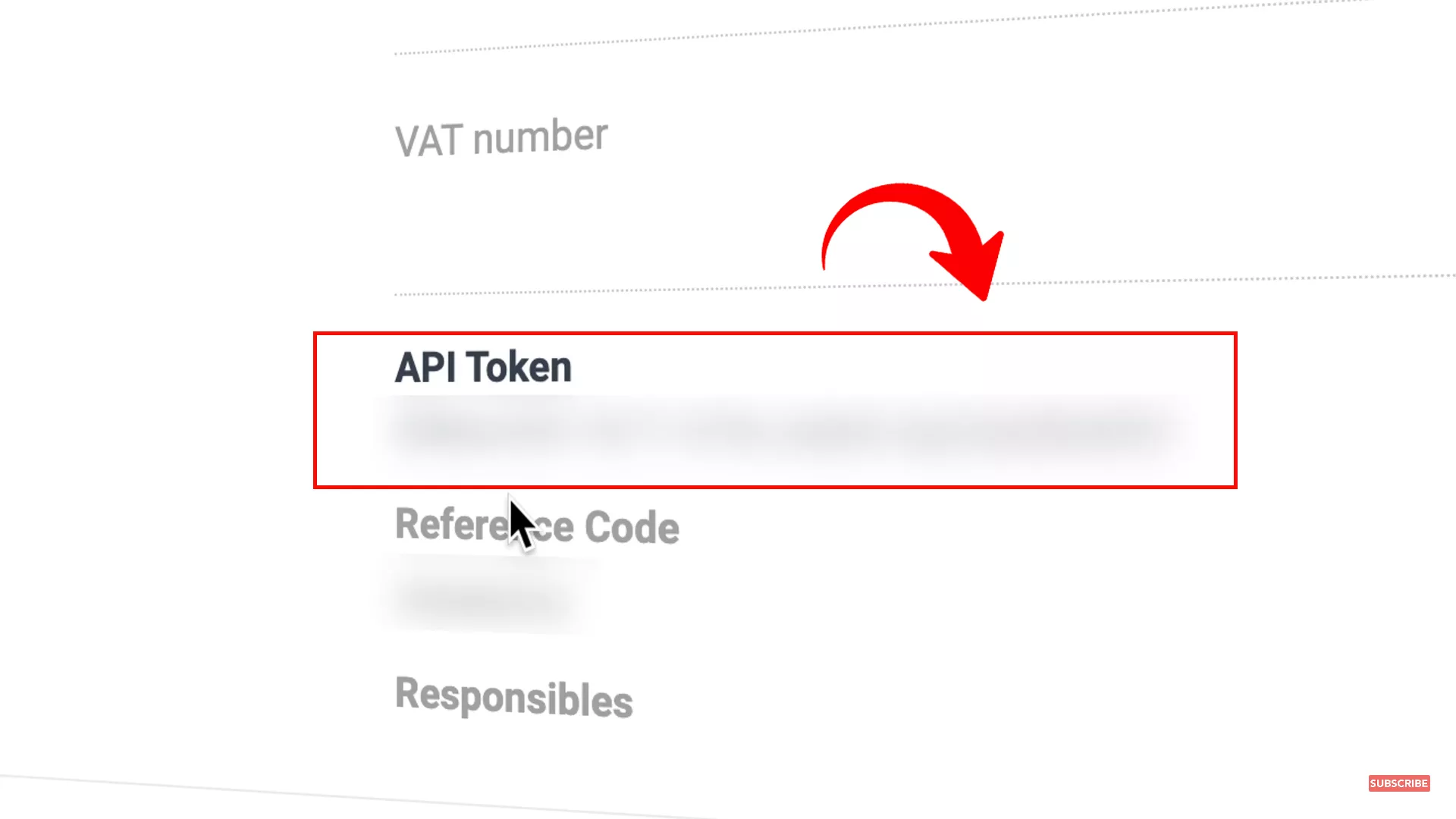 Copy API token of VidaXL
