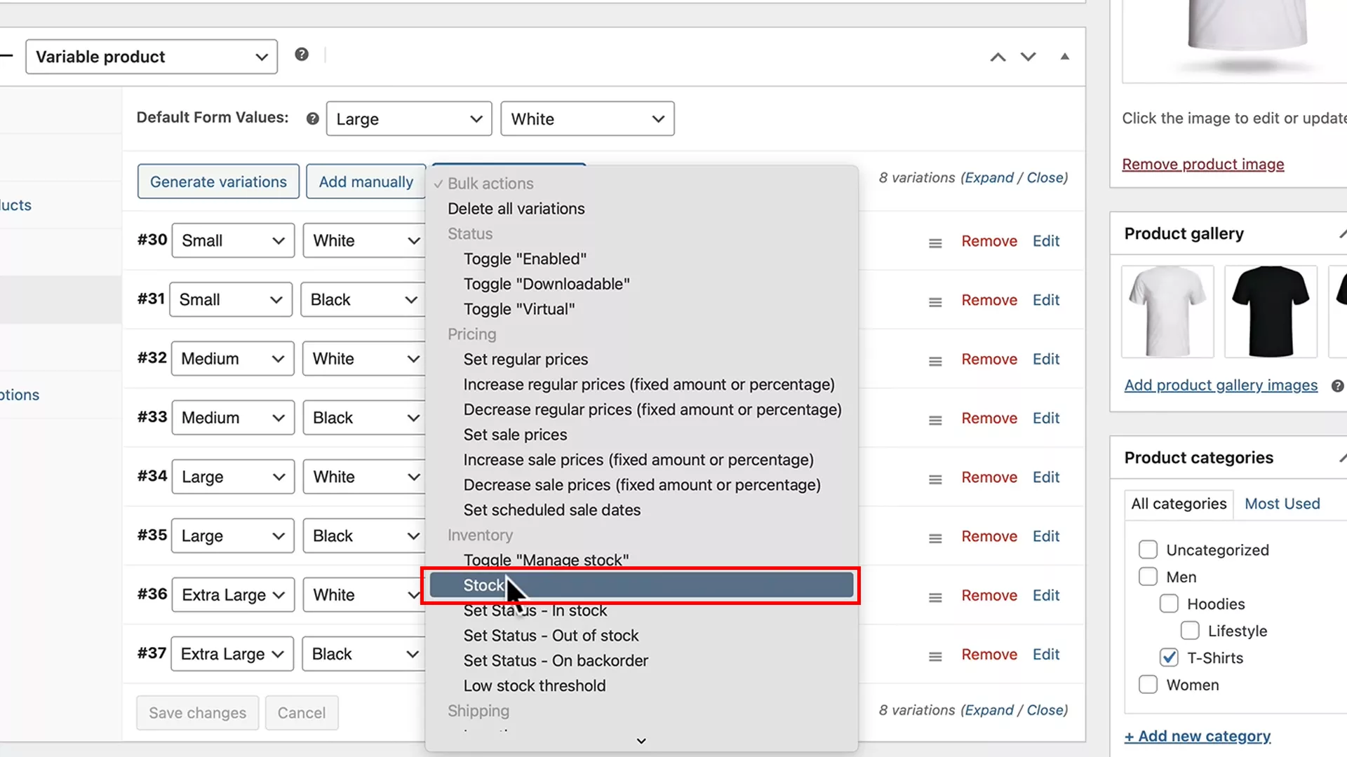 adding stock quantities on WooCommerce