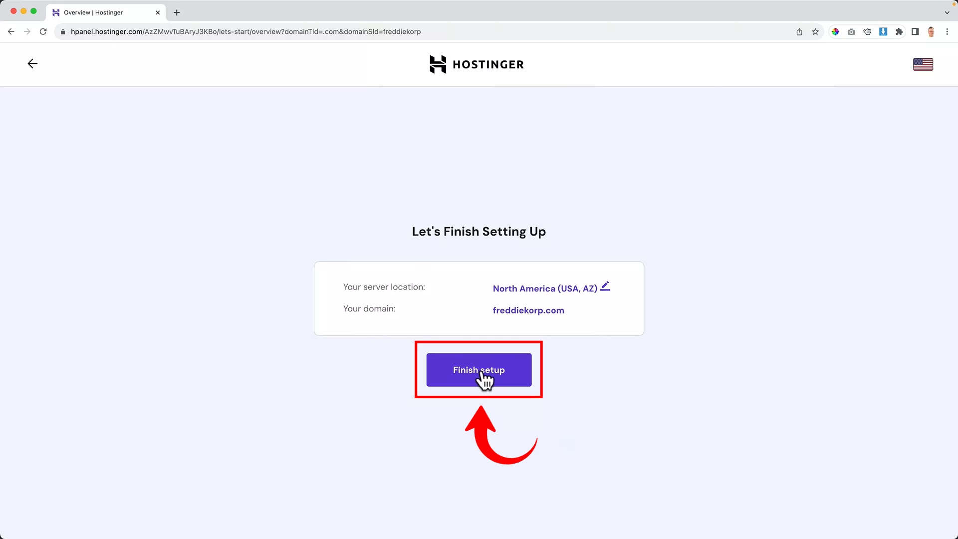 Domain name registration on hostinger