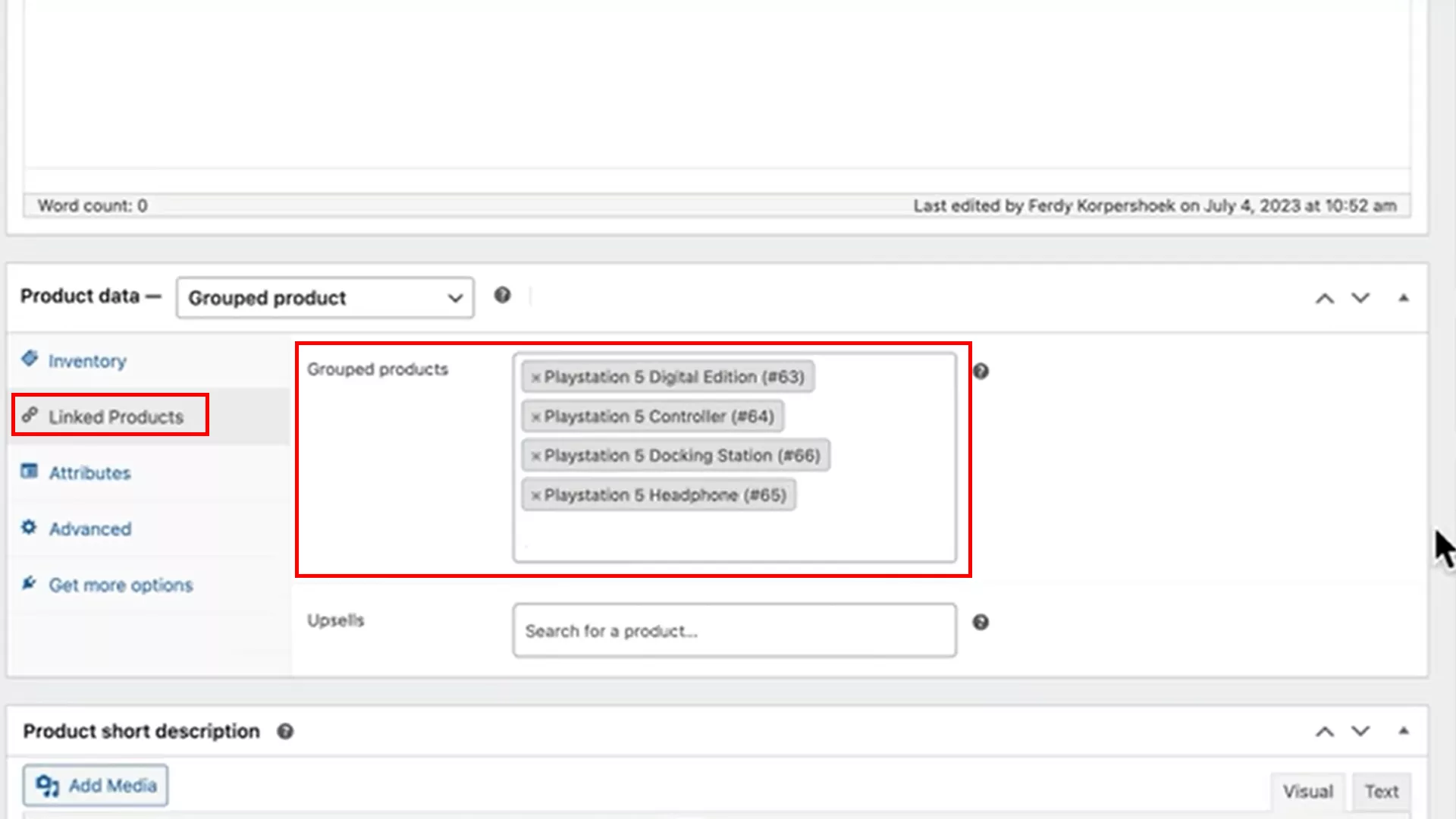 add a grouped product on WooCommerce