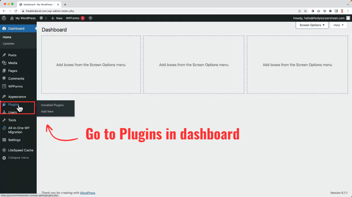 WordPress dashboard plugins