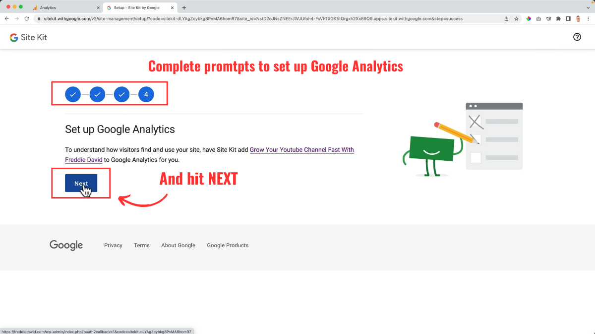 Google Analytics set up with WordPress